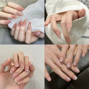 4-Style Cute Press-On Nails: Butterfly, Cat, French Edge & Gradient press on nails wholesale OEM custom