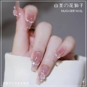 Camellia Fairy Pearl Rhinestone 3D Press-On Nails II press on nails wholesale OEM custom