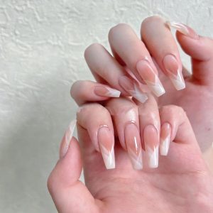 Geometric Line French Press-On Nails Minimalist Premium press on nails wholesale OEM custom