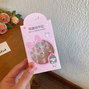 Pink 3D Flower Bow Polka Dot Nail Set II press on nails wholesale OEM custom