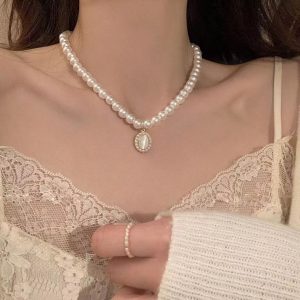 Pearl Shell Press-On Nails with Lace Elegant Delicate press on nails wholesale OEM custom