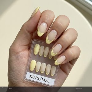 Ben Lin Butter Yellow French Tip Almond