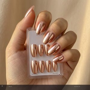 Ben Lin Rose Gold Chrome Almond