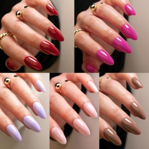 5-Color High Gloss Solid Stiletto Nails II press on nails wholesale OEM custom