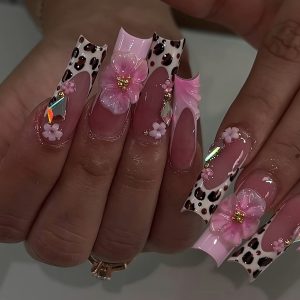 Ben Lin Chrome Mirror Coffin Press-On Nails