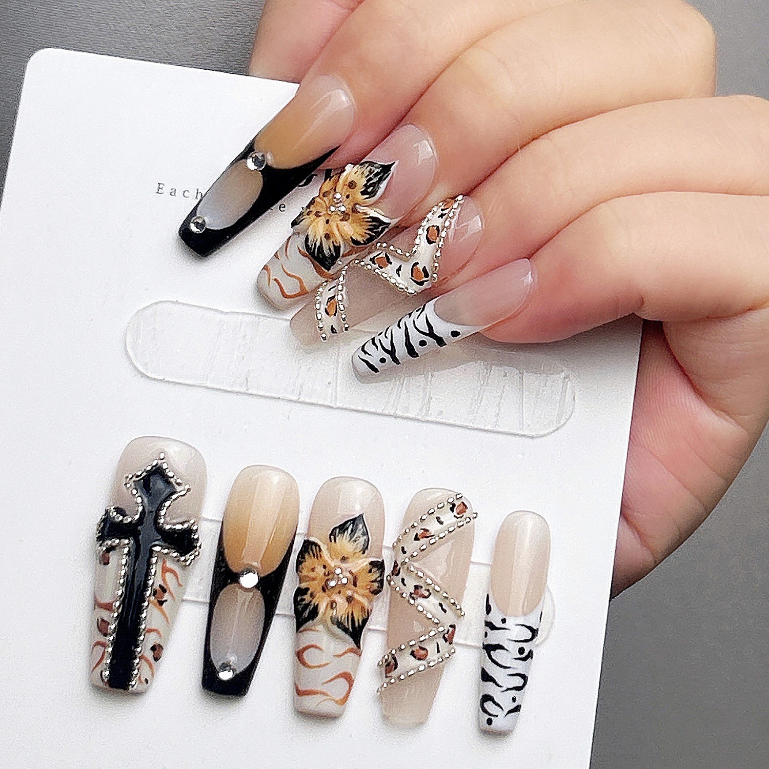 Ben Lin Marble Stone Square Press-On Nails
