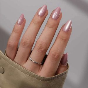 Ben Lin 3D Gold Flake Almond Press-On Nails