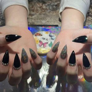 Ben Lin Aurora Chrome Coffin Press-On Nails