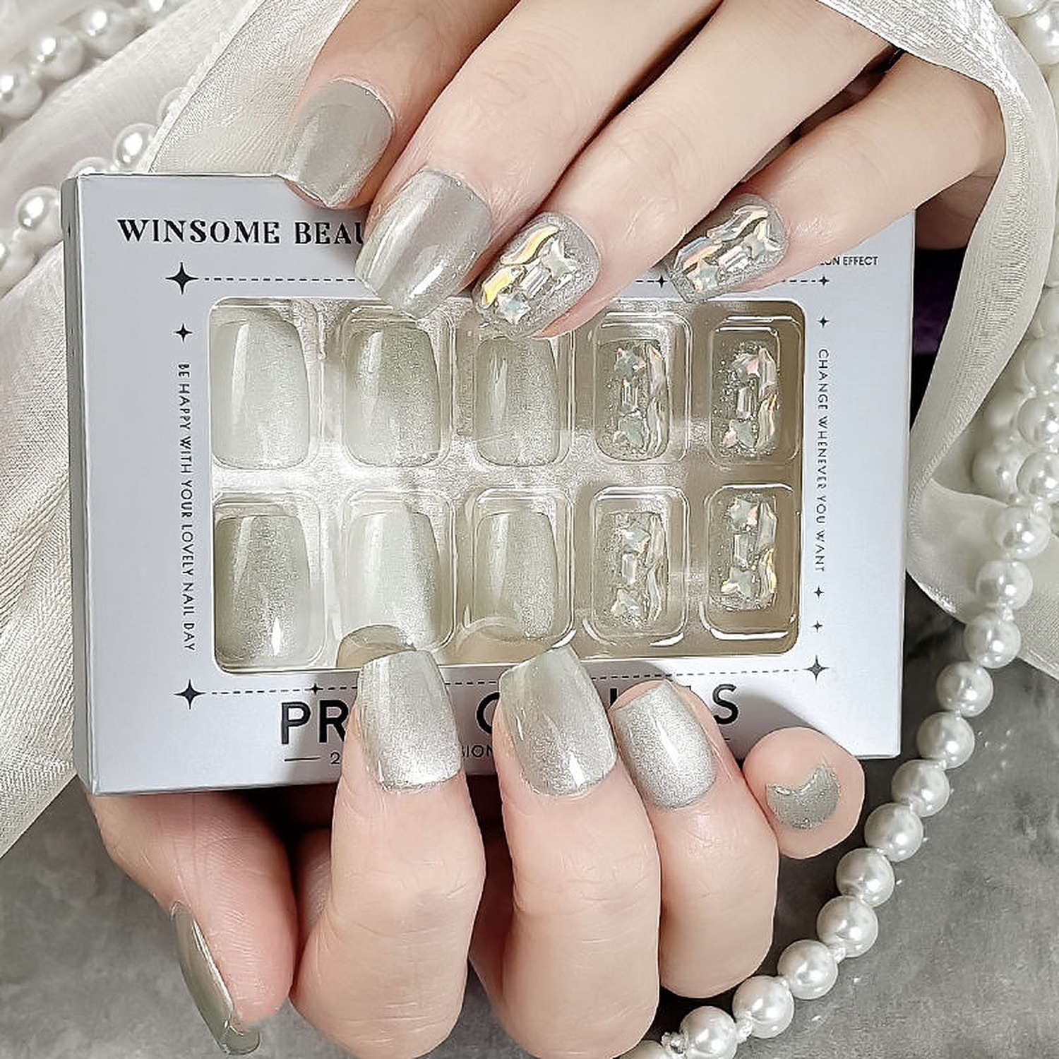 Ben Lin Jewel Accent Almond Press-On Nails