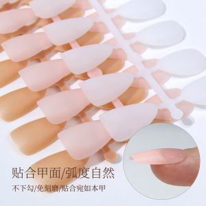 Nude Pink Gradient Short Press-On Nails, Natural Fit No Filing press on nails wholesale OEM custom