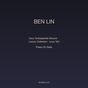 Ben Lin Ivory Tortoiseshell Almond Press-On Nails — Luxury Collection - Ivory Tortoiseshell