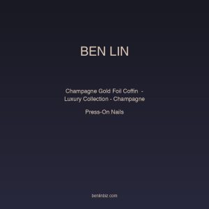 Ben Lin Champagne Gold Foil Coffin Press-On Nails — Luxury Collection - Champagne Gold Foil