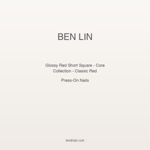 Ben Lin Glossy Red Short Square — Core Collection - Classic Red