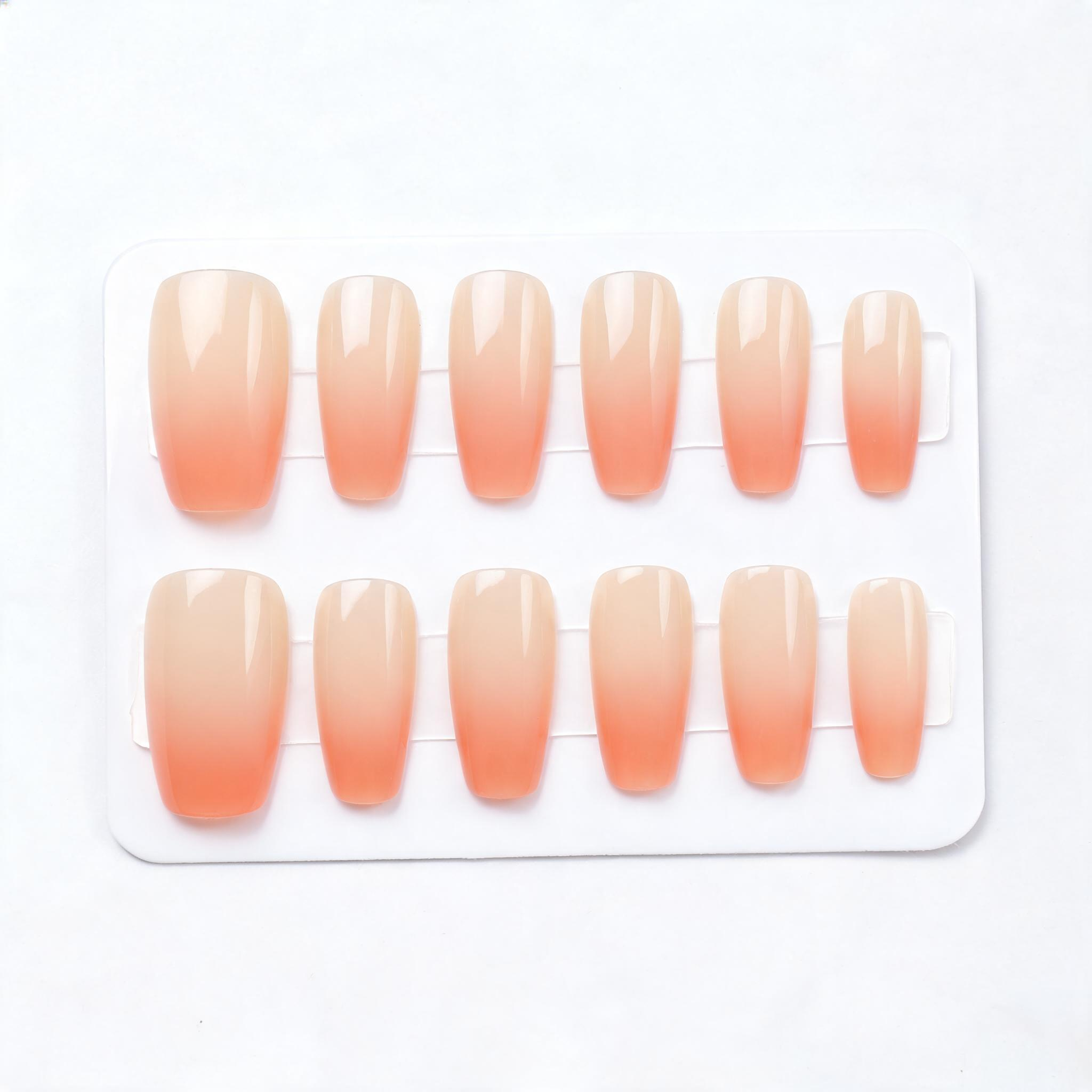 Ben Lin Ombre Gradient - Nude Peach press on nails wholesale OEM custom