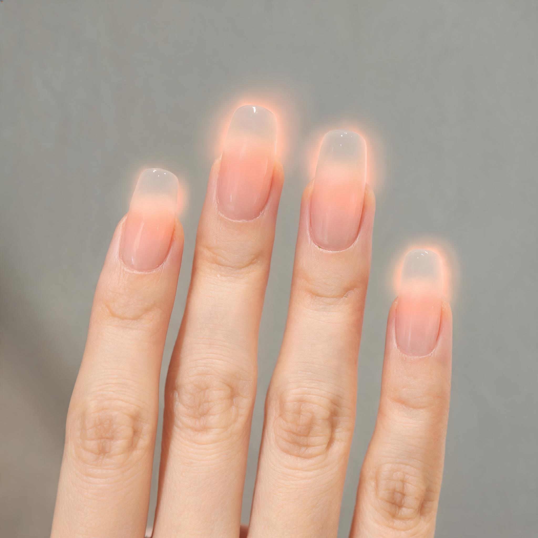 Ben Lin Aura Blur - Peach Glow press on nails wholesale OEM custom