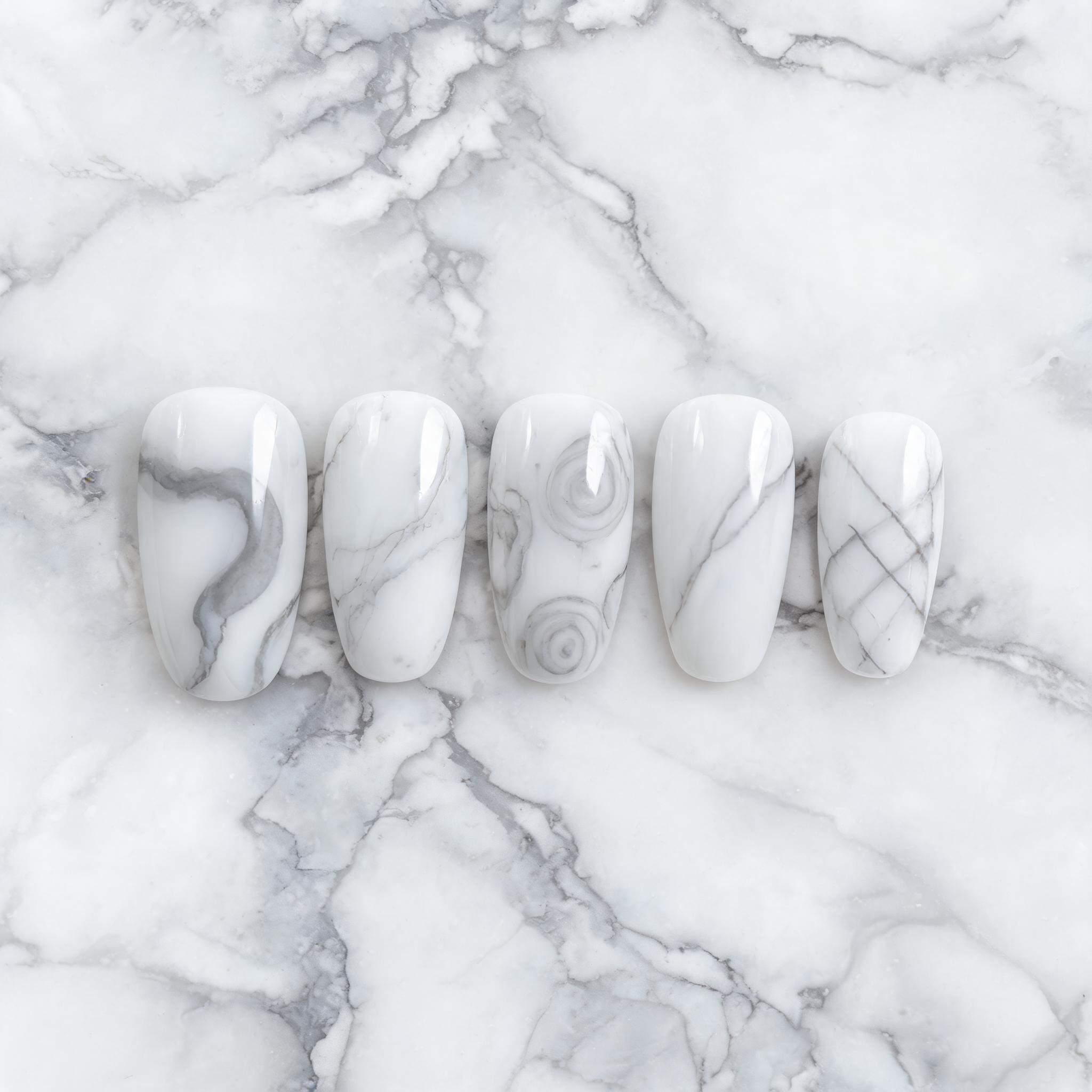 Ben Lin Marble Stone - Carrara press on nails wholesale OEM custom